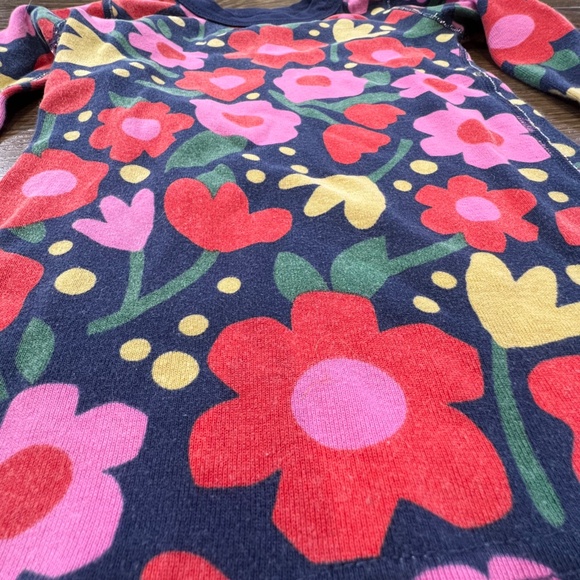 Hanna Andersson Girls Long John Hanna Jams, Floral, Size 5, Organic Cotton - Picture 3 of 12